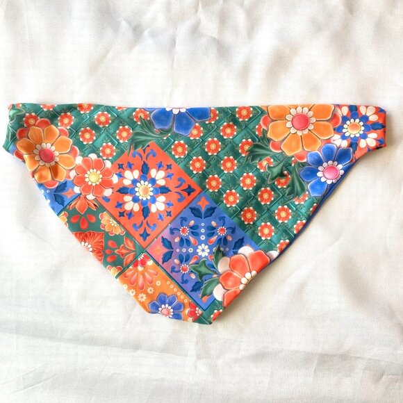 Agua Bendita Audrey Tile Low Rise Bikini Swim Bottom Reversible Large L NWT - Picture 3 of 7